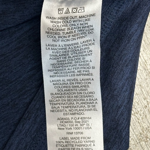 Adidas Youth YS Small 8 Short Sleeve T-Shirt Top Tee Navy Blue White Aeroready - Picture 7 of 7